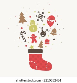 Christmas card with presents. Vector 