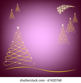 Christmas Card in purple