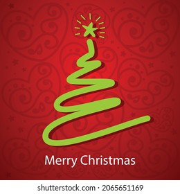 Christmas Card. Red Christmas Background