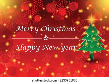Weihnachtskarte auf rotem Hintergrund