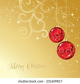 Christmas card with red ball