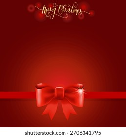 Christmas card with a red bow