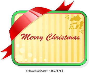 Christmas card with red ribbon