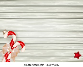 Christmas card with red and white candie canes. EPS 10 vector file included