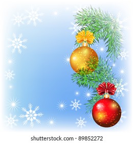 Christmas Card Red Yellow Balls Stock Vector (Royalty Free) 89852272 ...