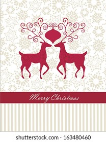 Christmas card with reindeer