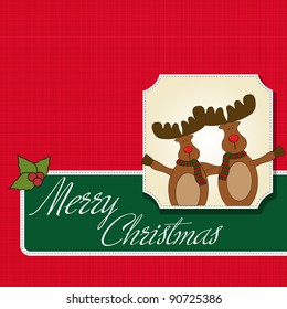 Christmas card with reindeer