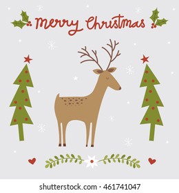 Christmas card with reindeer design