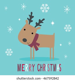 Christmas card with reindeer design