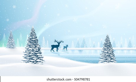 Northern Lights Christmas Tree Images Stock Photos Vectors