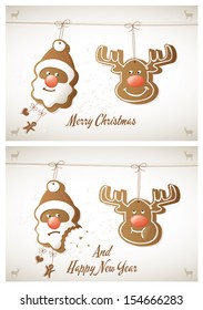 christmas card Ã¢Â?Â? reindeer, santa claus Ã¢Â?Â? ginger bread 