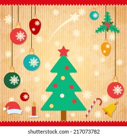 Christmas card. The retro style vector background.