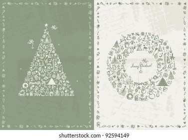 Christmas card retro for your design