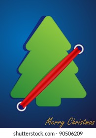 Christmas card with ribbon