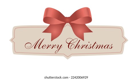 christmas card with ribbon and bow