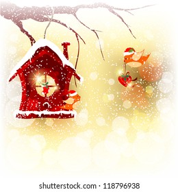 Christmas Card Robin Bird Send Greeting