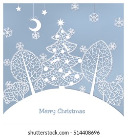 Christmas card with s christmas tree (laser cute)