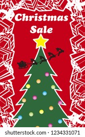 Christmas card, Christmas sale poster, advertisement