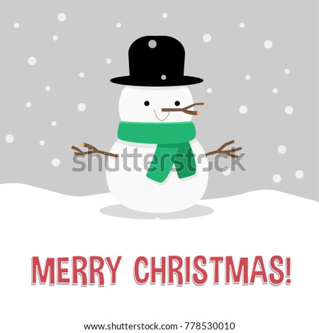 christmas card salutation with snowman illustration in flat style cute and happy - Christmas Card Salutations christmas card salutation with snowman illustration in flat style cute and happy - Christmas Card Salutations