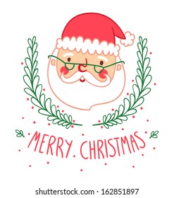 Christmas card with Santa