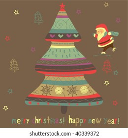 christmas card with santa