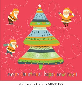 Christmas card with Santa