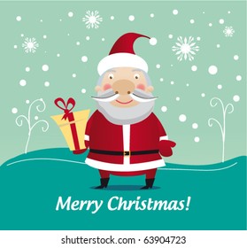 Christmas card with Santa