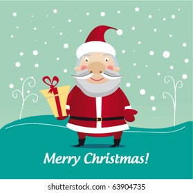 Christmas card with Santa