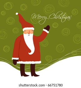 Christmas card with Santa