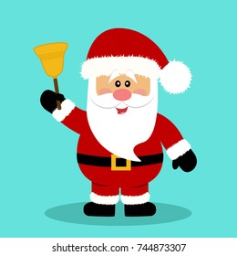 Christmas card. Santa. Santa with a bell. Vector Illustration