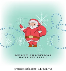 Christmas card with Santa Claus