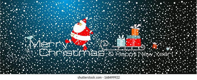 Christmas card with Santa Claus