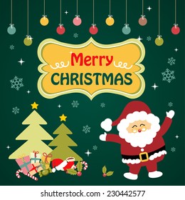 Christmas card with Santa Claus