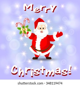 Christmas card with Santa Claus