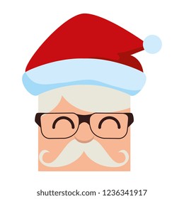 christmas card with santa claus face