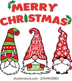 Christmas card with Santa Claus and merry Christmas text illustration