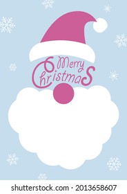 Christmas card with Santa Claus and snow flakes