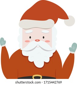 Christmas card with Santa Claus. Vector illustration.