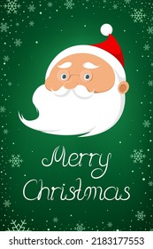 Tarjeta de Navidad con Santa Claus. Ilustración vectorial.