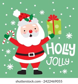 Christmas Card with Santa Claus vector