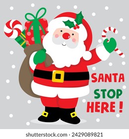 Christmas Card with Santa Claus vector