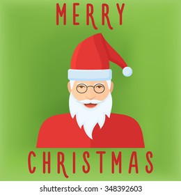 Christmas card with Santa Claus. Vector illustration.