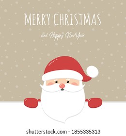 Christmas card with Santa Claus and wishes. Vector