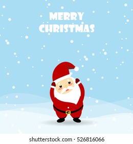 Christmas card with Santa Claus.Merry Christmas