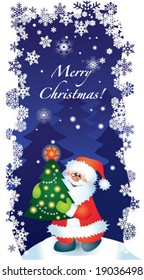 Christmas card with Santa for design