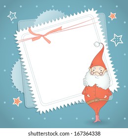 Christmas card with Santa. Greeting card. 