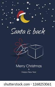 Christmas card with Santa hat