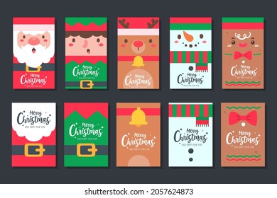 Tarjeta de Navidad. Plantilla de la tarjeta de felicitación de Navidad de Papá Noel.