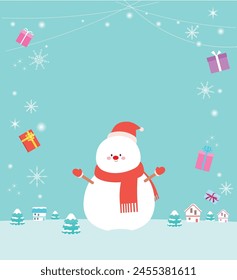 Christmas, Card, Santa, Snowy, Background, Santa, Rudolph, Gift, Anniversary, Event, Decoration, Invitation, Pleasant, Happy, Winter,