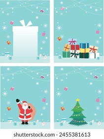 Christmas, Card, Santa, Snowy, Background, Santa, Rudolph, Gift, Anniversary, Event, Decoration, Invitation, Pleasant, Happy, Winter,